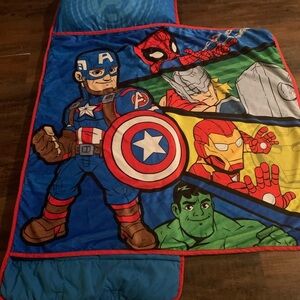 Marvel Avengers Toddler Sleeping Bag with Fleece Blanket and Pillow.